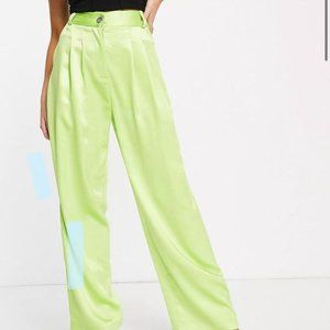 River Island Wide Leg Lime Green Pants
